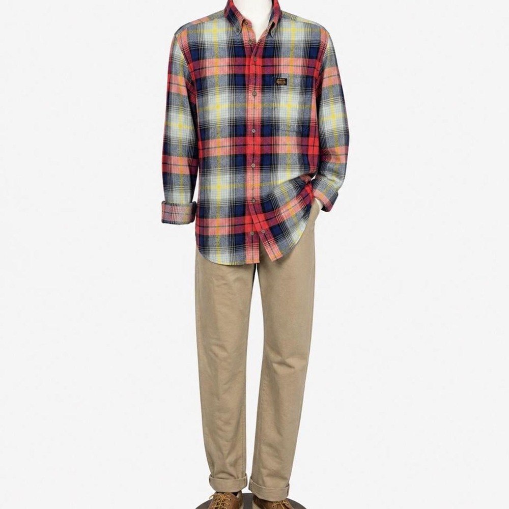 Superdry Traditional Work-Wear Multicolor Plaid Flannel Button Down Shirt
